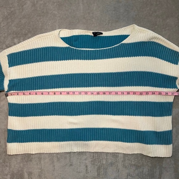Blank Paige Knit Sweater‎ Women Size S Blue White Stripes Oversized Boxy Beachy - Picture 5 of 9